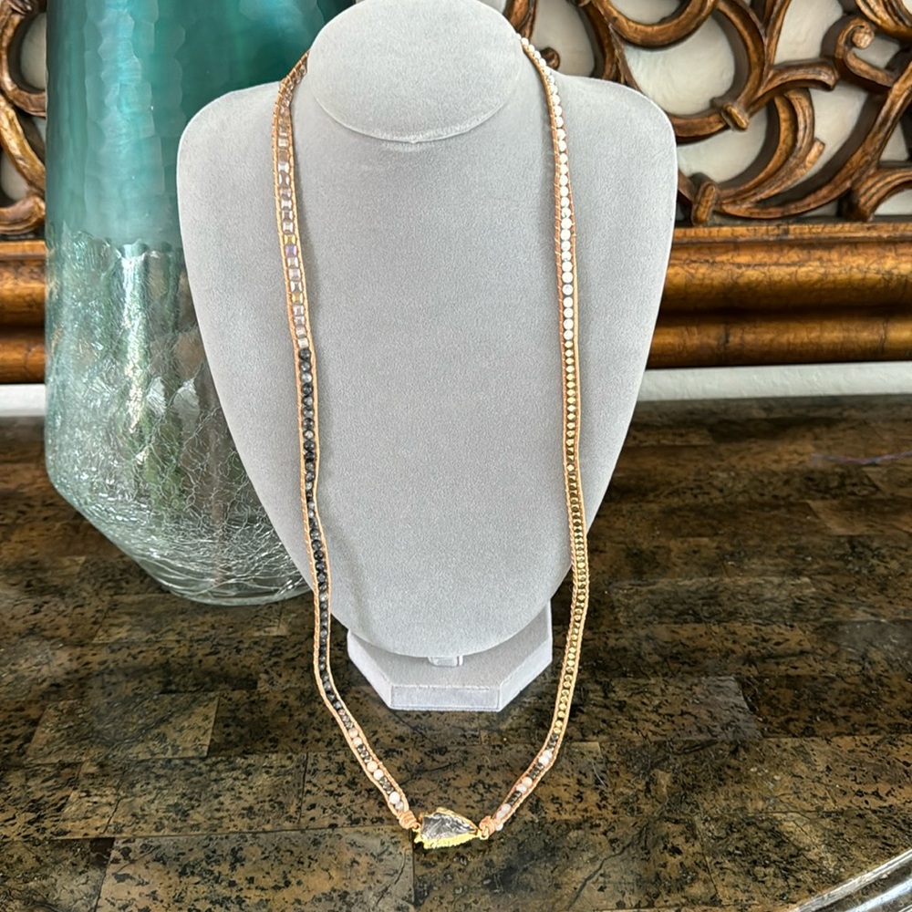 Clear crystal with gold plating wrap bracelet